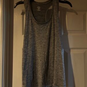 Athletic Works Gray Marled Racerback Tank Top